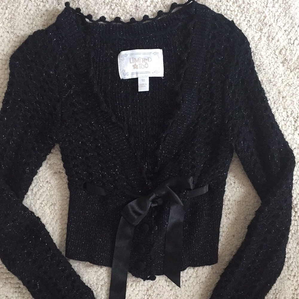 Girls Limited Too Black Dressy Crop Shrug Size 10